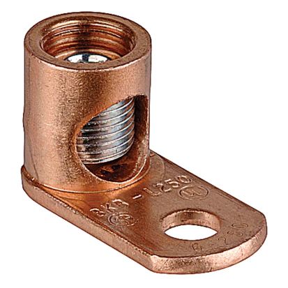Blackburn L250 Type L Compact Mechanical Connector, 6 AWG to 250 kcmil Stranded Copper Conductor, 13/32 in Stud, 1 Bolt Holes, Copper